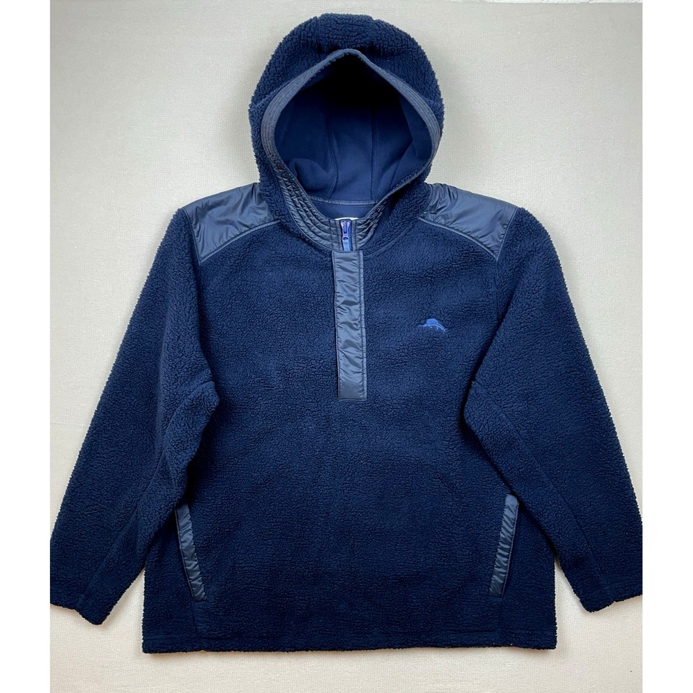 Tommy Bahama Anchor Bay 1/4 Zip Fleece Hoodie Men's‎ Size 3XL (XXXL/TTTG) Blue